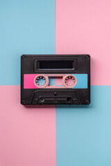 An isolated audio cassette tape on a clean background