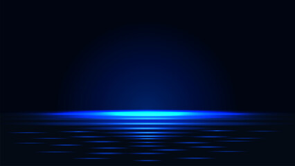light on water waves illustration, dark gradient abstract background