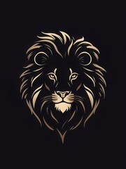 Obraz premium A silhouette color logo design of lion vector