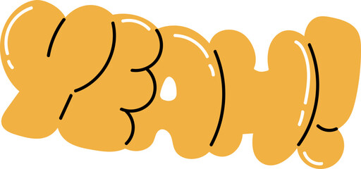 Yeah text element vector