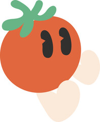 Cute groovy tomato character illustration vector