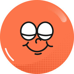 Cute groovy ball character illustration vector