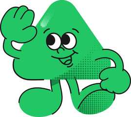 Cute groovy triangle character illustration vector