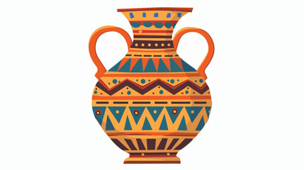 Traditional antique greek jug with handle vector flat