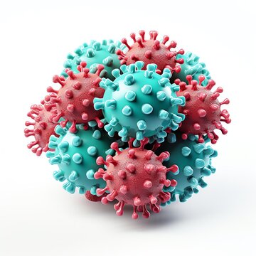 Poxvirus 3D of Brickshaped viruses, like the Smallpox virus, isolated on white background