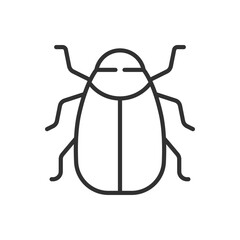 Beetle, linear icon. Line with editable stroke