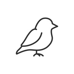 Bird, linear icon. Line with editable stroke