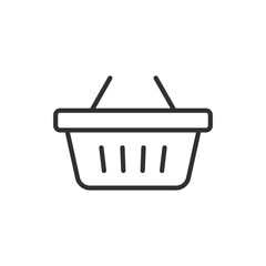 Shopping basket, linear icon. Line with editable stroke