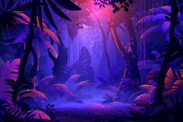 Fototapeta premium Enchanted Jungle Background
