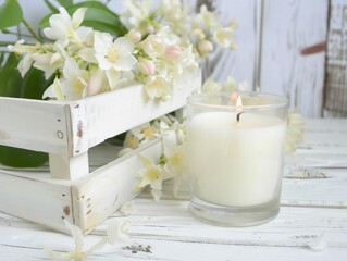 Scent of Spring: English Pear and Freesia Candle in Glass Jar