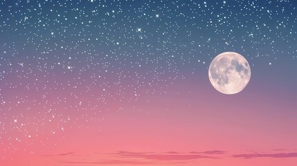 A deep crimson pink and blue background with twinkling ruby stars and moon, creating a passionate and intense atmosphere. 