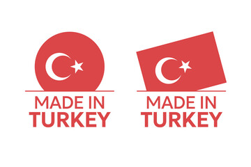 made in Turkey labels set, Republic of Turkey product icons
