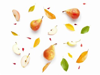 Pear and Leaf Symphony: A Captivating 4:3 View