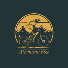 Vector modern Mountain Bike t-shirt design template