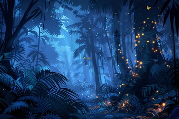 Fototapeta premium Enchanted Jungle Background