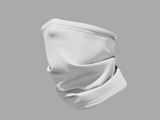 White Blank buff Scarf Bandana Mockup in Wearing Setting