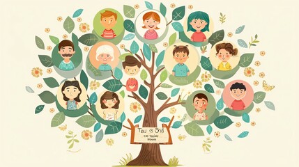 Create a family tree that shows the ancestors and descendants of a person named "John Smith". The tree should include at least three generations.