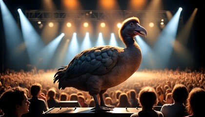 A Dodo Bird At A Music Concert Upscaled