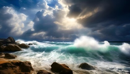 Obraz premium Landschaft Kein ruhiger Ozean. Hintergrund für das Design 6.