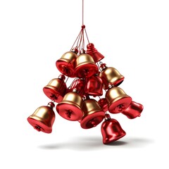 christmas bells, Decorative christmas ornament with christmas golden bells or jingle bells Christmas decoration, 