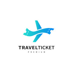 travel ticket logo design illustration for aircraft transportation