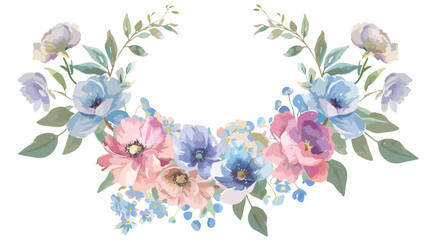 Pastel floral wreath hand painted acrylic wedding flo