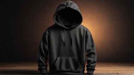 Blank hoodie mockup .Blank sweatshirt black color preview template front and back view on white...