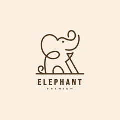 cute baby elephant icon logo design illustration 2