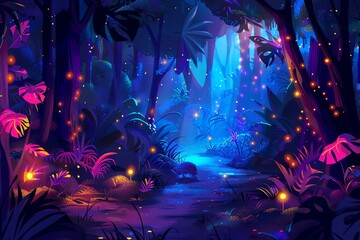Fototapeta premium Mystical Forest Background