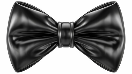 Black bow tie cut out isolated transparent white background. PNG