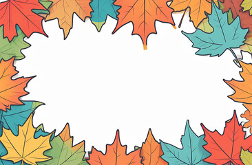 The beautiful autumn frame is made of maple leaves, acorns, on a light background. Autumn, autumn concept. A postcard template for Thanksgiving, Teacher's Day, September 1st. High quality photos
