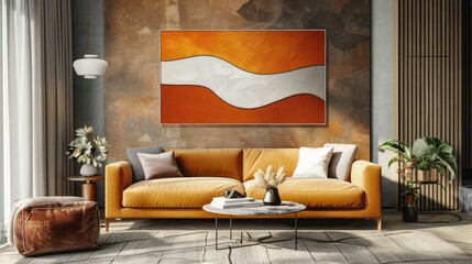 Art wall in modern living room