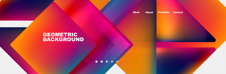 Gradient triangles composition with bright fluid colors. Vector Illustration For Wallpaper, Banner, Background, Card, Book Illustration, landing page