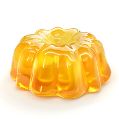 Yellow Jelly isolated on white background