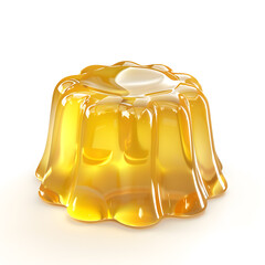 Yellow Jelly isolated on white background