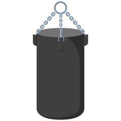 Punching bag for adult vector cartoon illustration isolated on a white background.