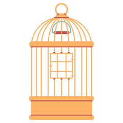 Canary cage vector cartoon illustration isolated on a white background.