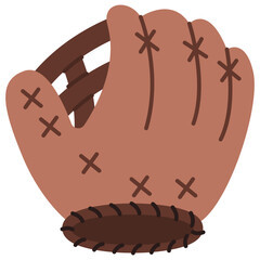 Baseball glove vector cartoon illustration isolated on a white background.