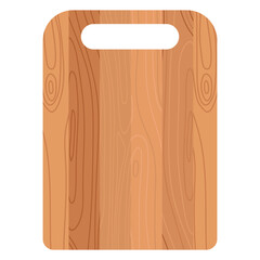 Wood cutting board vector cartoon illustration isolated on a white background.