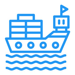 Cargo ship Vector Icon Design Illustration