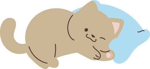 Cute cat with pillow illustration vector