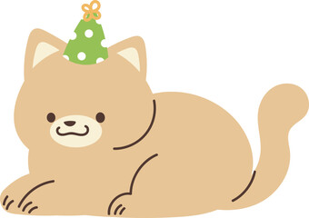 Cute cat with hat illustration vector