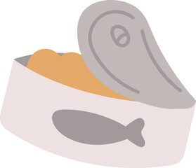 Cute canned cat food element vector