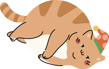 Cute cat with hat illustration vector