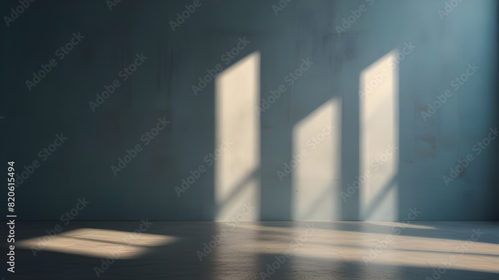 Aufkleber minimal abstract simple light blue background for product presentation. shadow and light from window