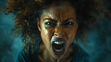 Ultrahighdefinition photo showcasing anger and stress