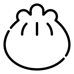 Dumpling Icon in Line Style