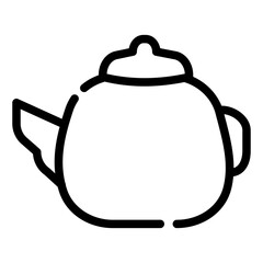 Chinese Teapot Icon in Line Style
