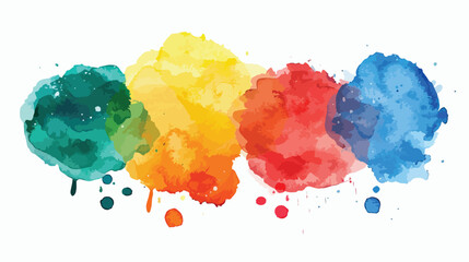 Watercolor spots Four  Realistic bright colorful