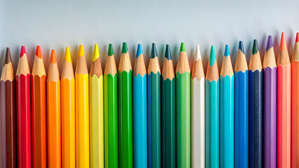 Colorful Pencils on Simple Background. Perfect for: School Season, Artistic Events, Creative Workshops, school supplies, educational materials, art projects, drawing tutorials, back-to-school designs.
